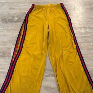 Mustard Yellow Track Pants with Striped Sides